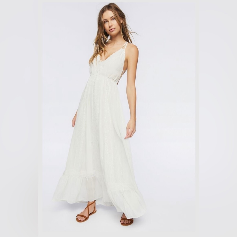 NWT Lace trim maxi dress